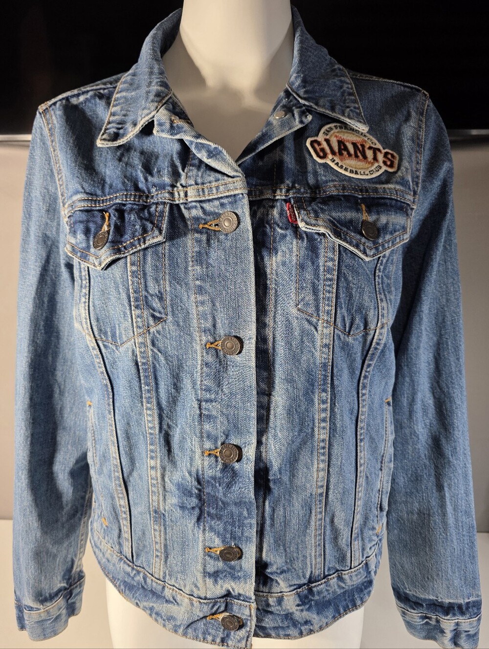 Officially licensed Levi's MLB San Francisco Giants Women's Denim Jacket Sz L